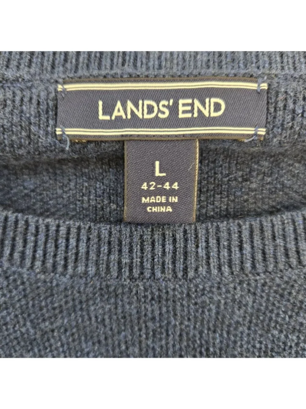 Lands' End Wool & Viscose Blend Crewneck Sweater Size Large